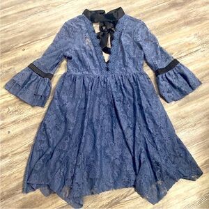 EUC FREE PEOPLE Ruffle Lace BoHo Dress